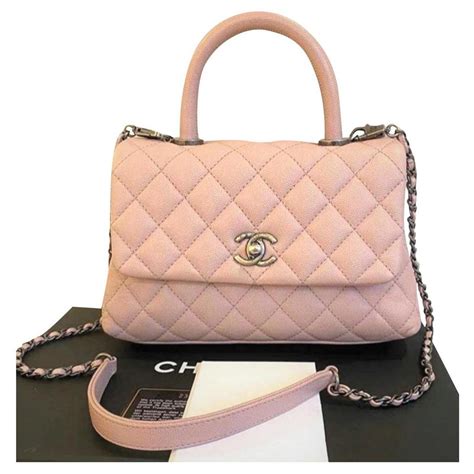 chanel pink bag with handle